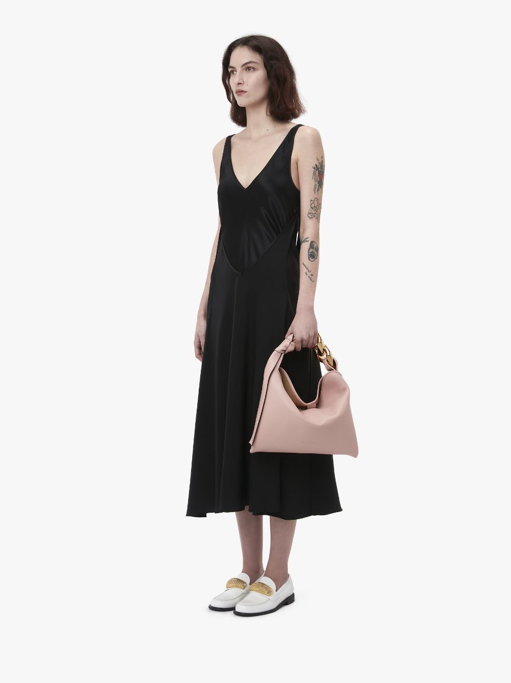 SMALL CHAIN HOBO - LEATHER SHOULDER BAG - 5