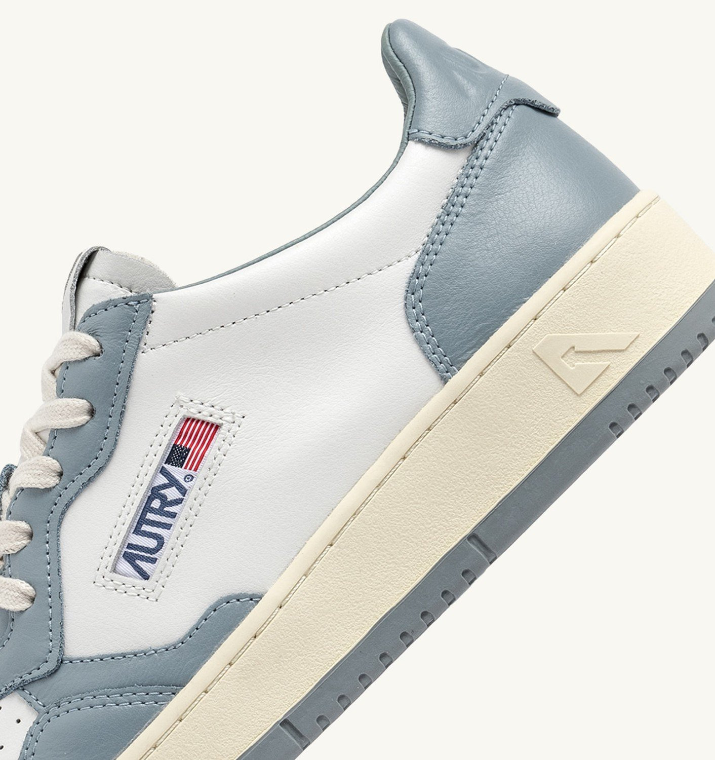 MEDALIST LOW BICOLOR SNEAKERS IN WHITE AND SILVER BLUE LEATHER - 6