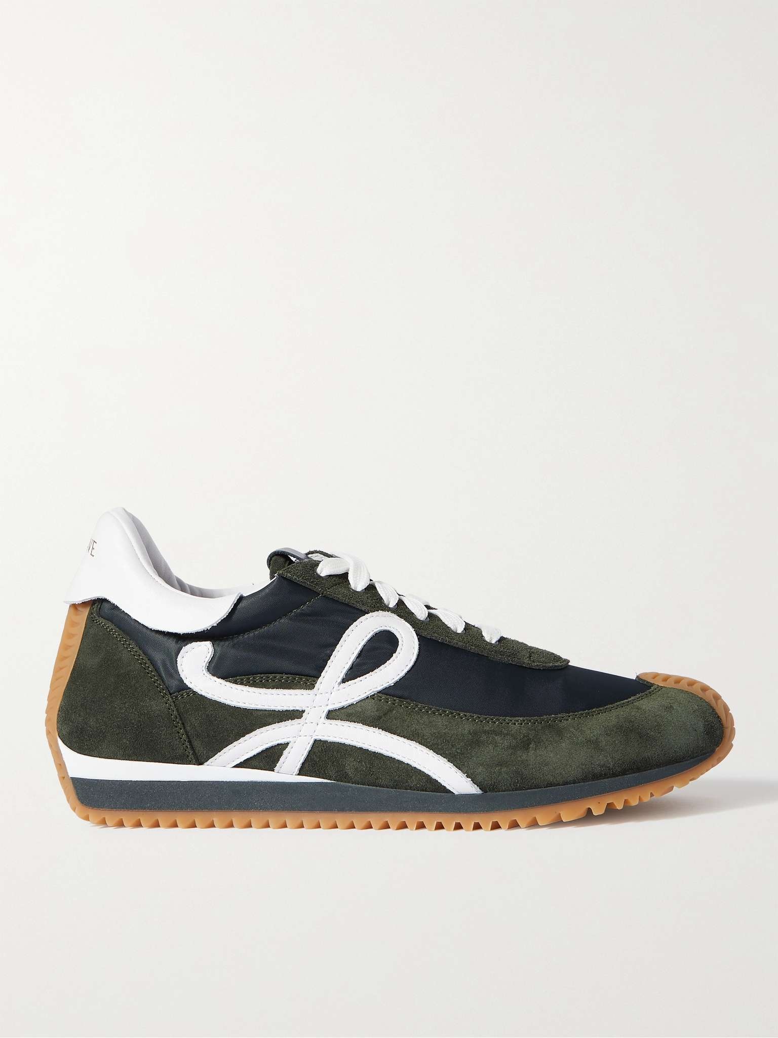 Flow Runner Leather-Trimmed Suede and Nylon Sneakers - 1