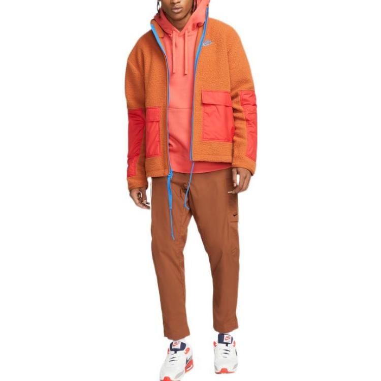 Nike sportswear sherpa jacket 'Orange' DD5022-246 - 4