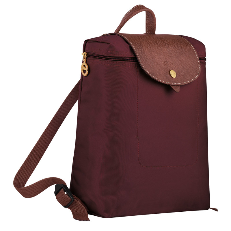 Longchamp Le Pliage Original M Backpack Burgundy - Recycled canvas outlook