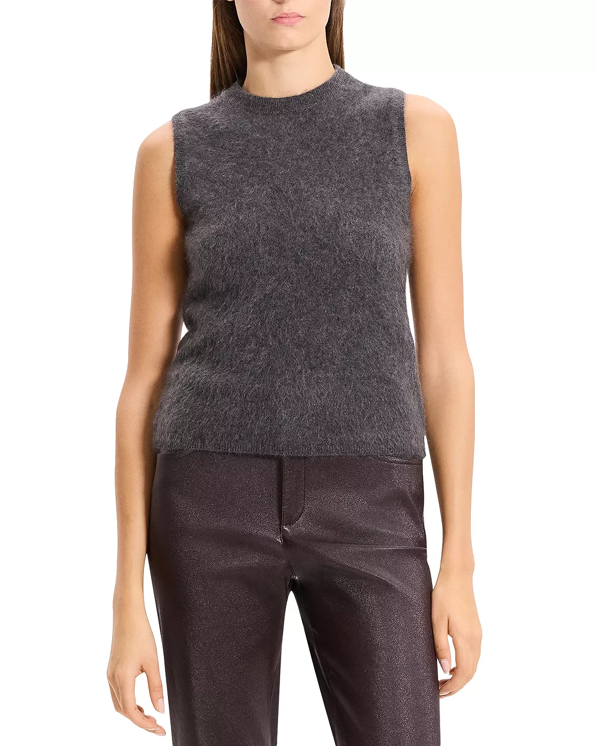 Brushed Crewneck Shell Top in Cashmere - 1