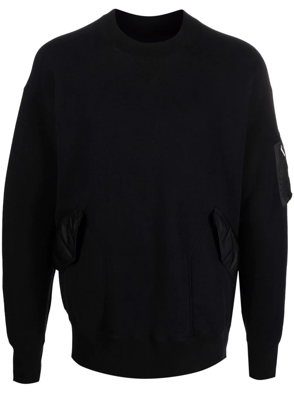 round-neck bomber sweatshirt - 1