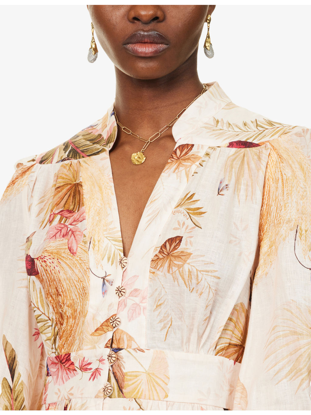 Ascension Plunge Linen Midi Dress - 5