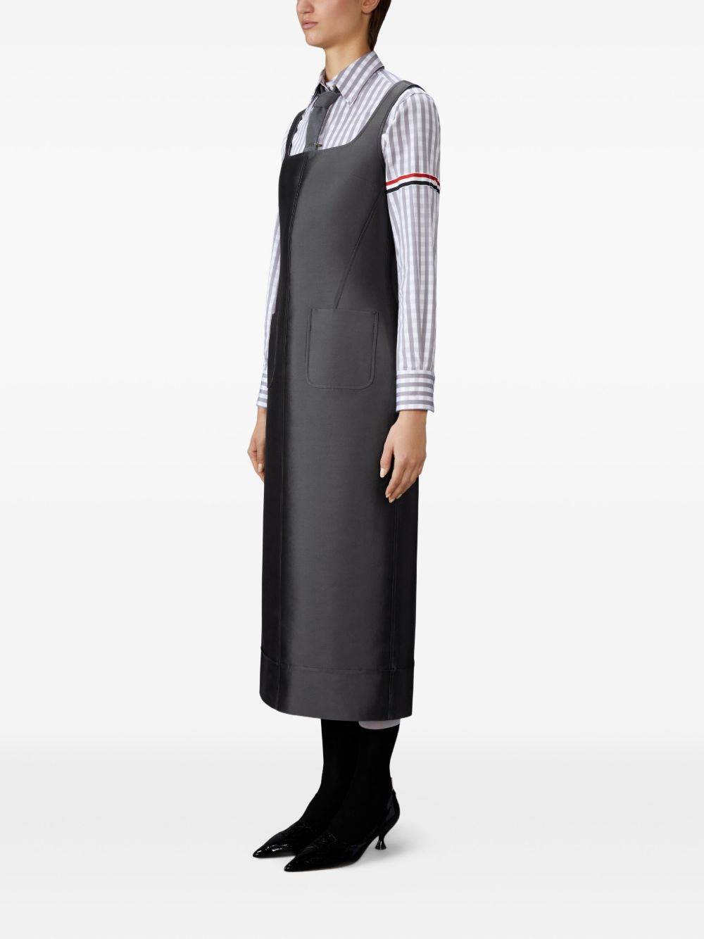 square-neck patch-pocket dress - 3