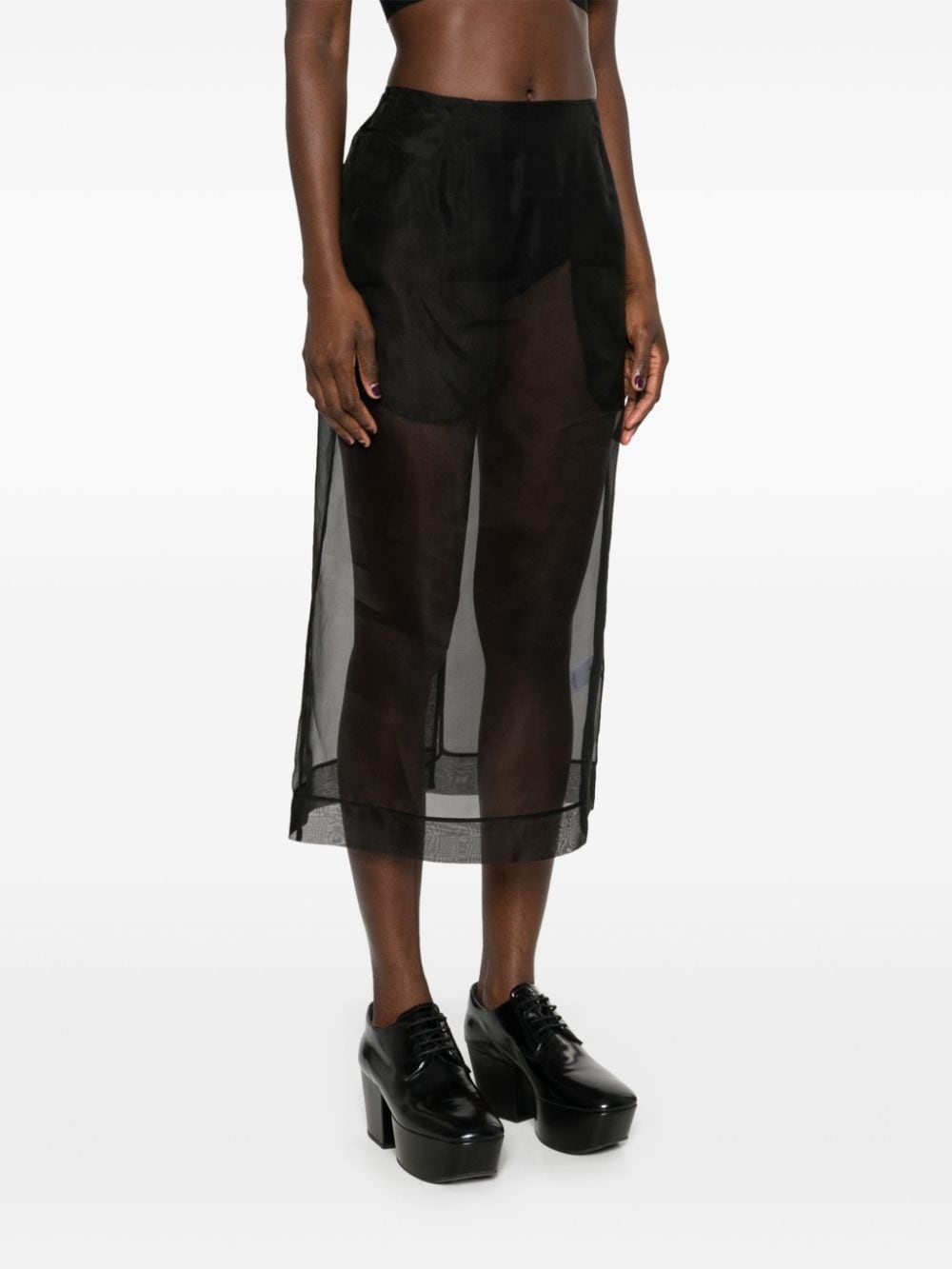 sheer pencil midi skirt - 3
