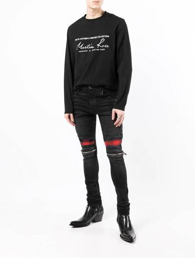 AMIRI contrast-knee skinny jeans outlook