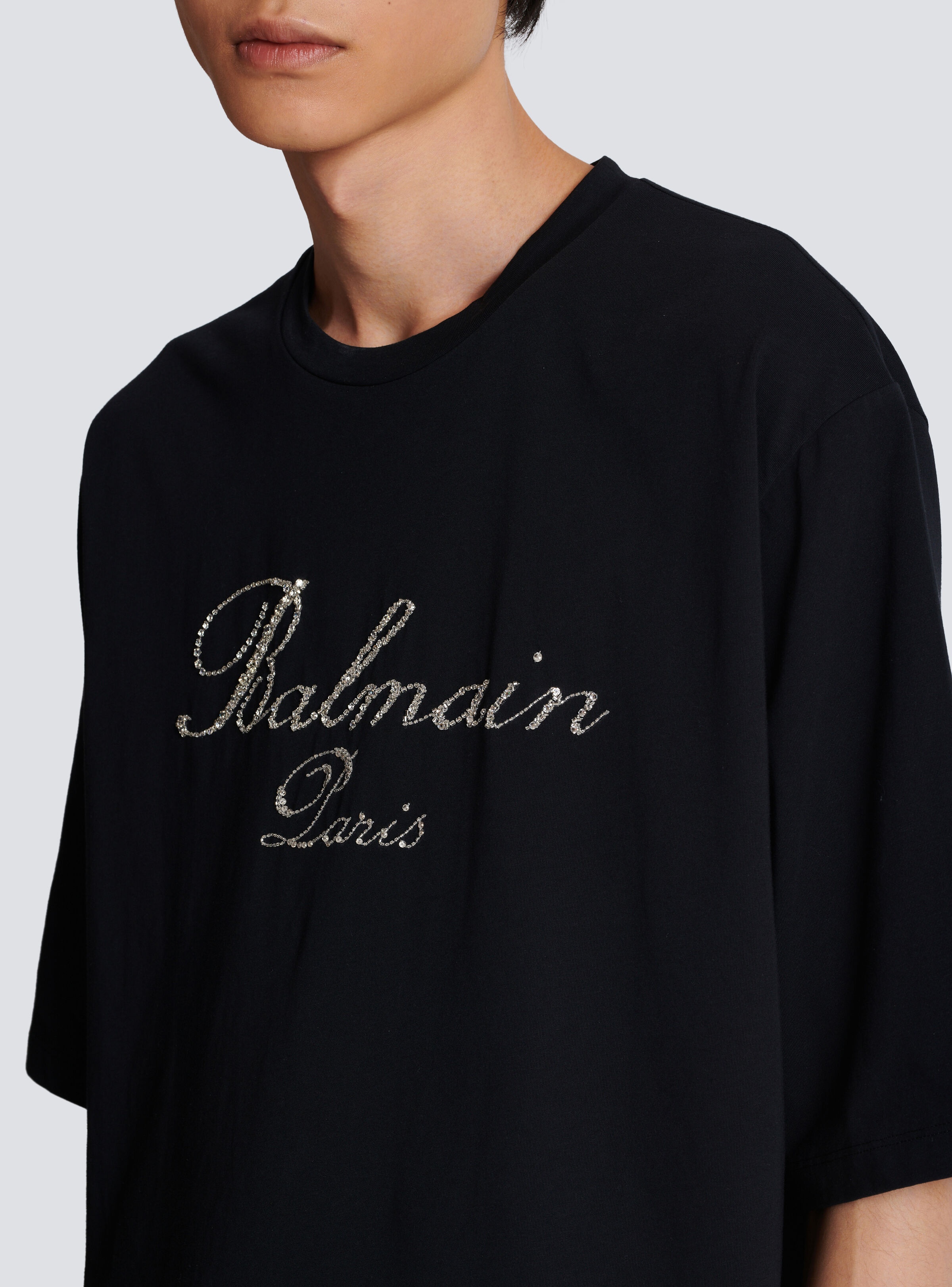 Balmain Signature embroidered T-shirt - 8