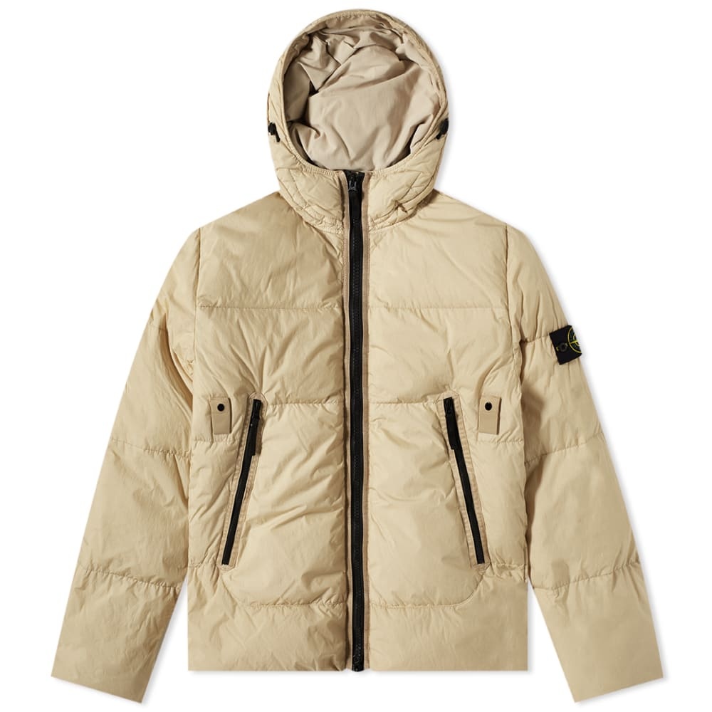 Stone Island Garment Dyed Crinkle Reps Hooded Down Jacket - 1