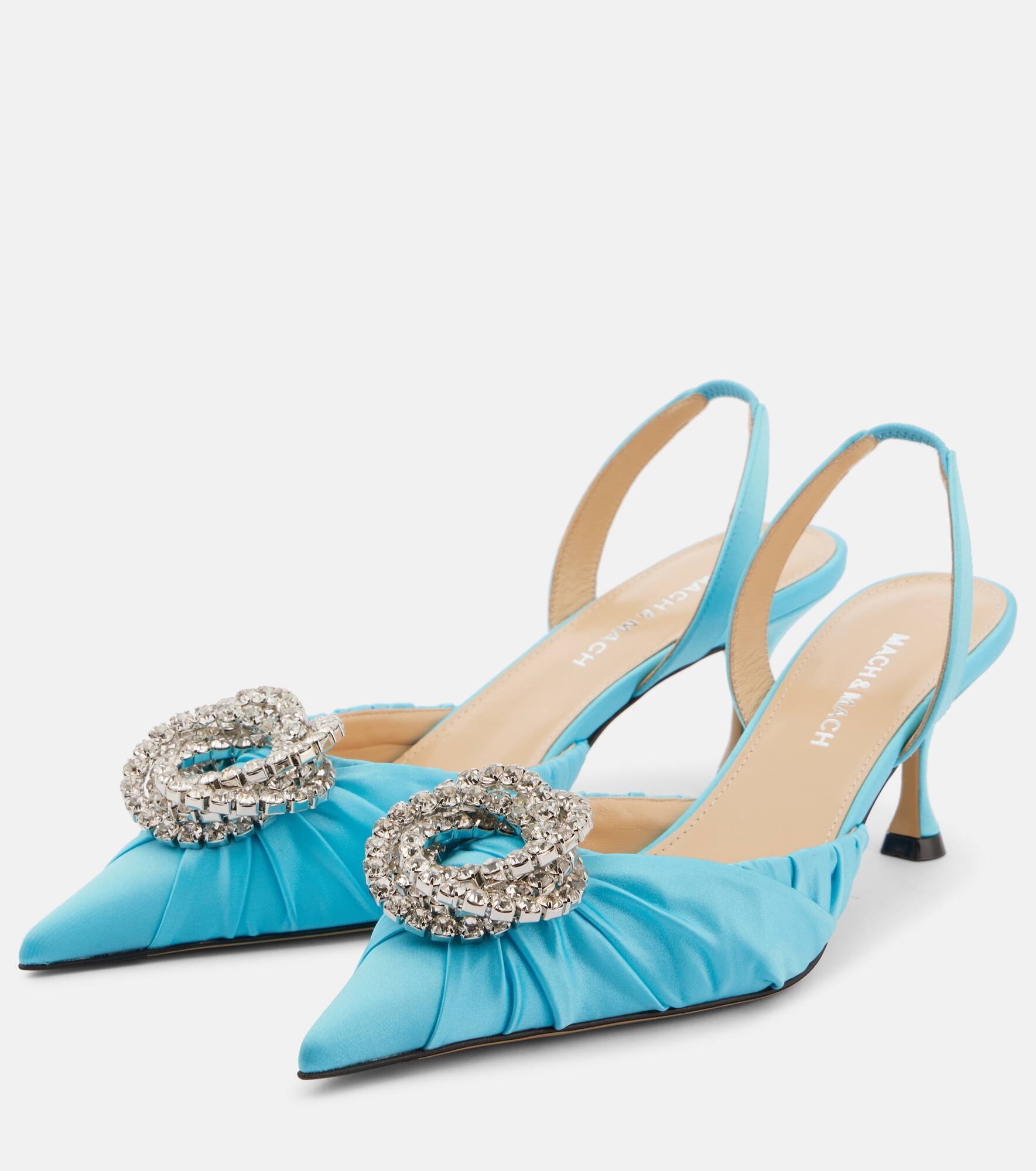 Galaxy 65 satin slingback pumps - 4