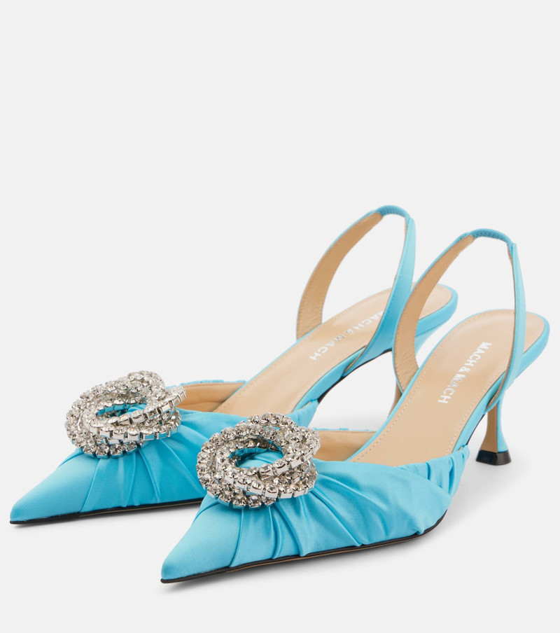 Galaxy 65 satin slingback pumps 4