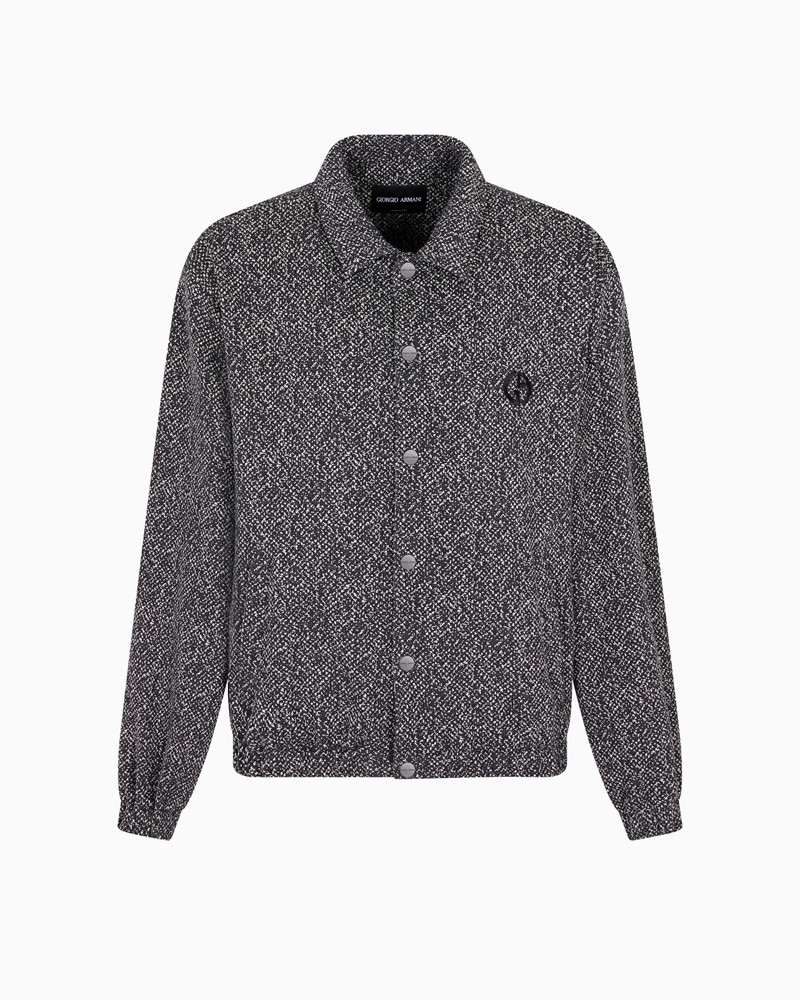 DENIM COLLECTION COTTON-JERSEY FLEECE AND CASHMERE BLOUSON 1