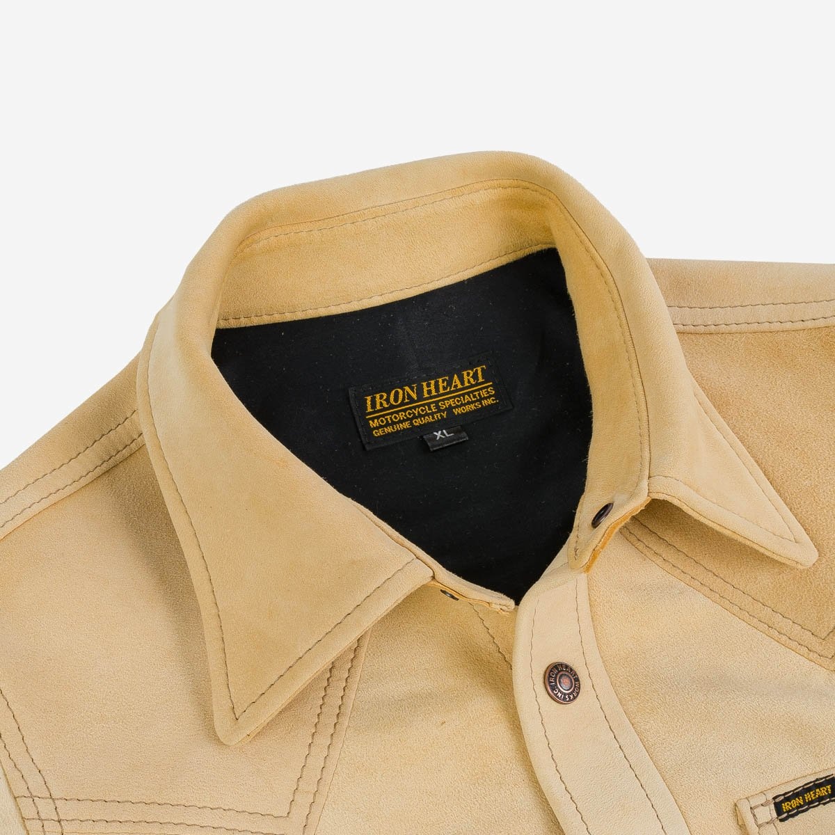 IHSB-BIGBUCK-NAT Deerskin Western Shirt 'The Big Buck' - Natural - 8