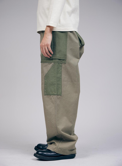 Nigel Cabourn Monkey Pant Mix in Green outlook