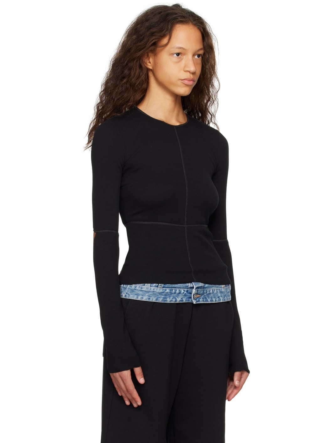Black Vented Long Sleeve T-Shirt - 2