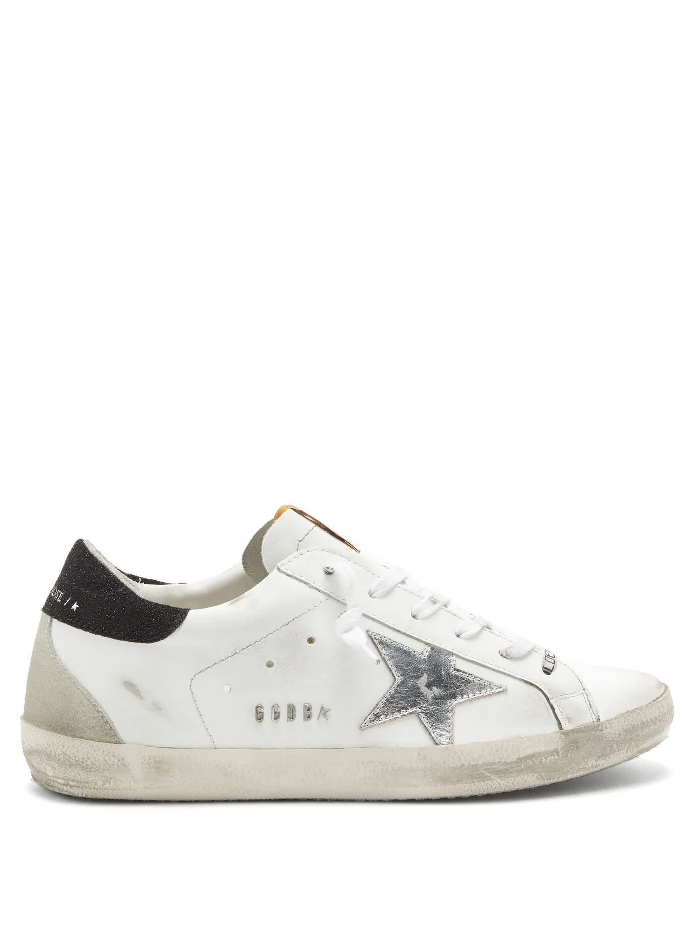 Superstar glitter-panelled leather trainers - 1