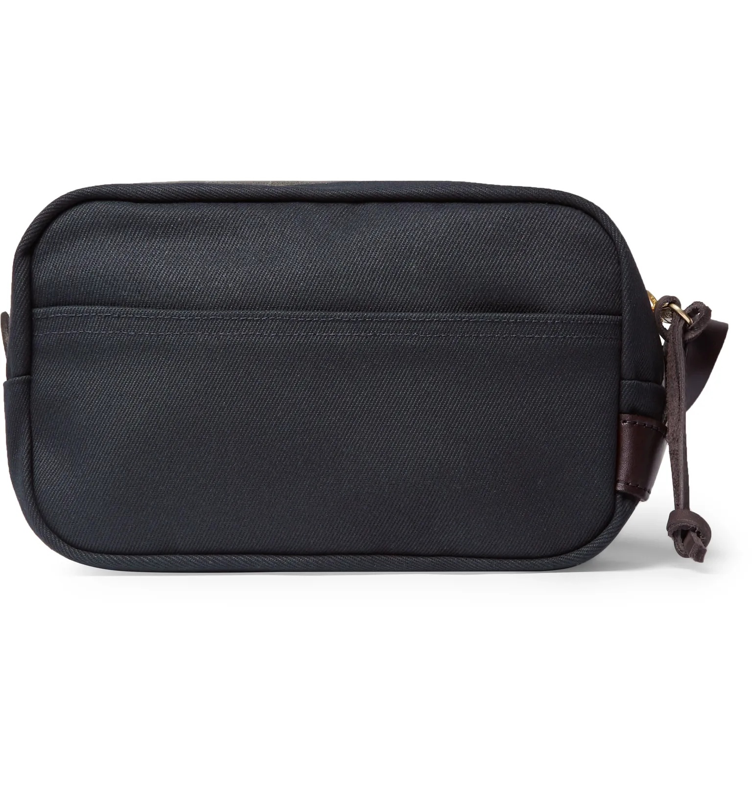 Leather-Trimmed Cotton-Canvas Wash Bag - 1