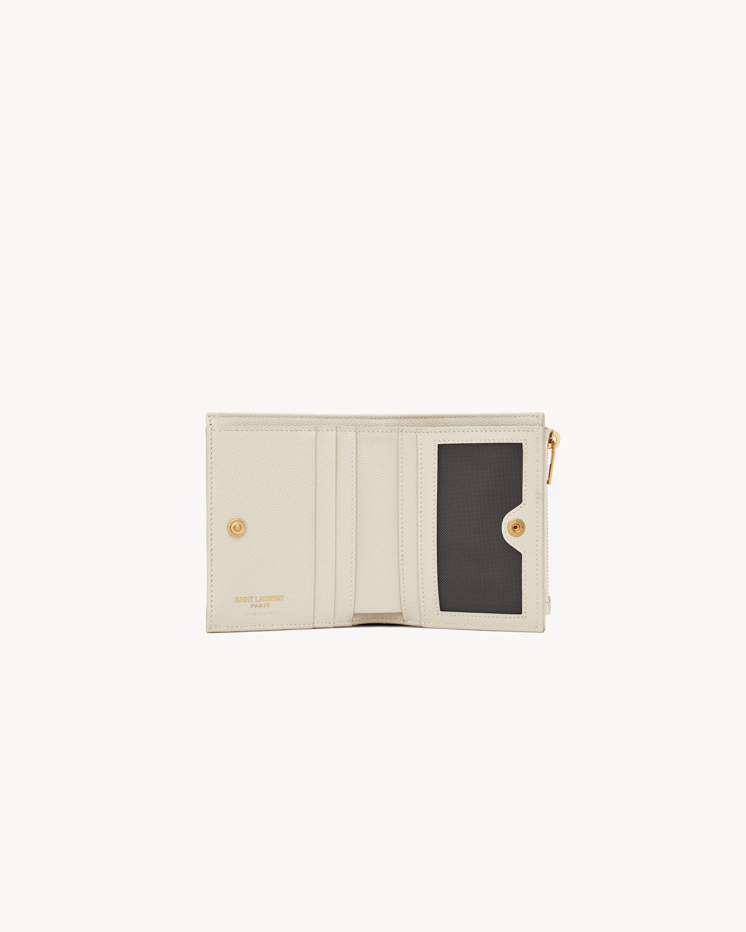 CASSANDRE MATELASSÉ BI-FOLD WALLET IN GRAIN DE POUDRE LEATHER - 4