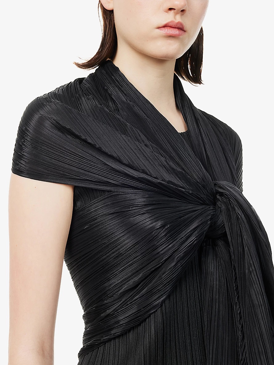 Madame pleated knitted scarf - 5