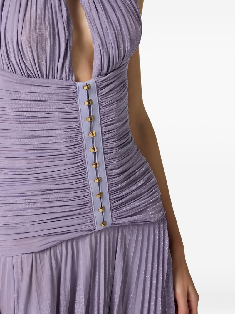 halterneck pleated maxi dress 5