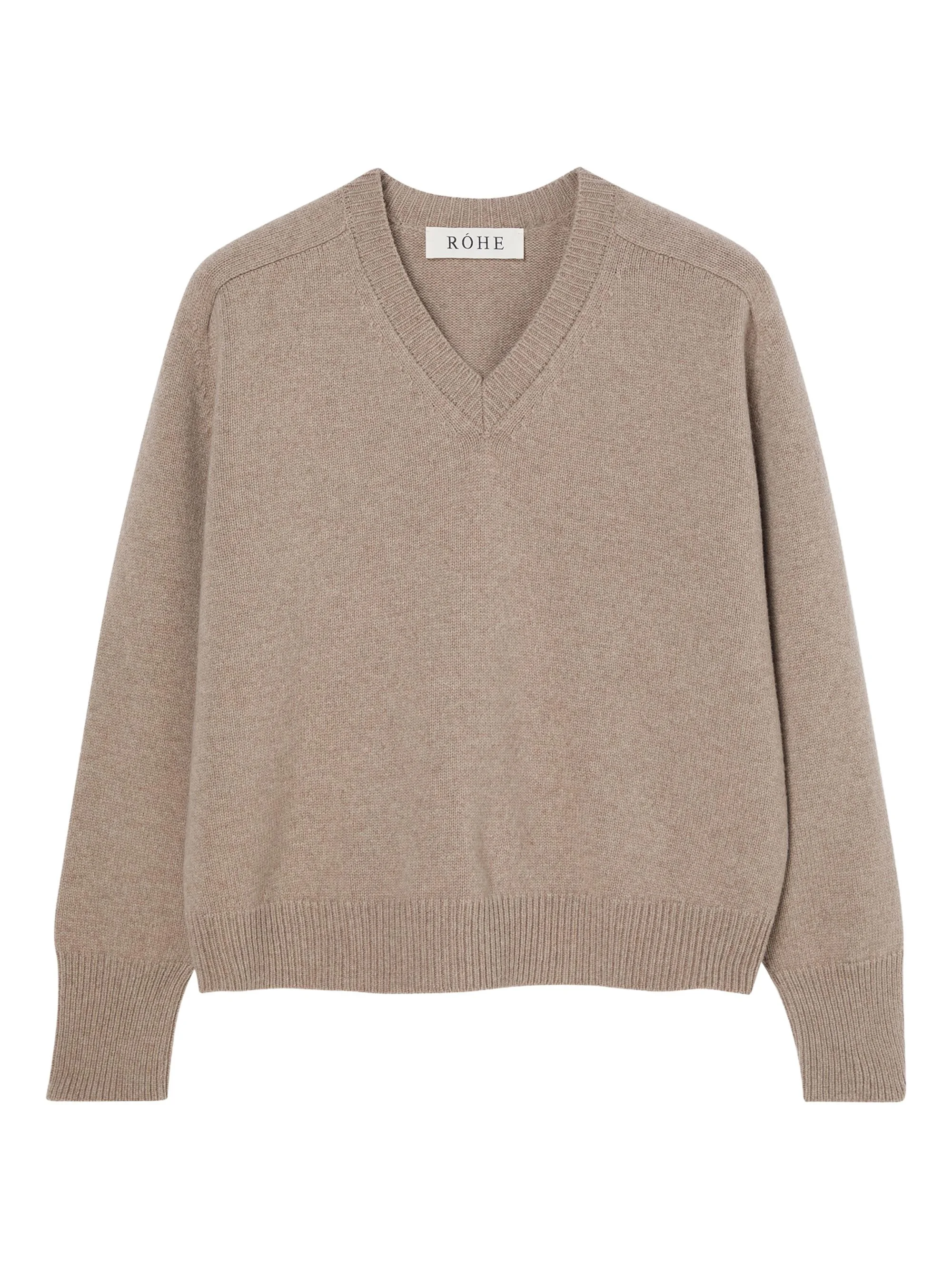 Women's Sleeve Wrap Wool-Cashmere Sweater - Taupe Melange - 1