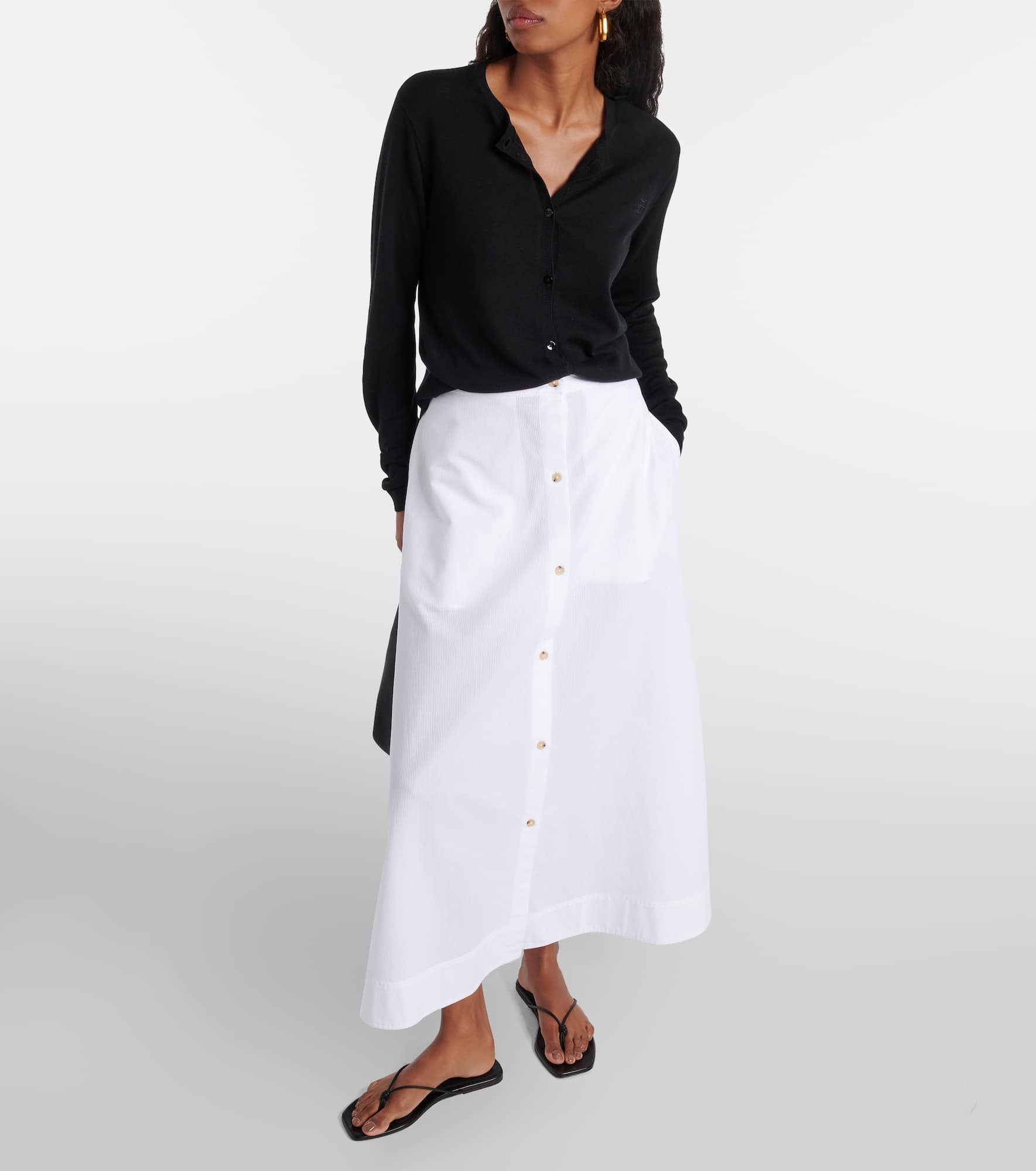 High-rise cotton maxi skirt - 2