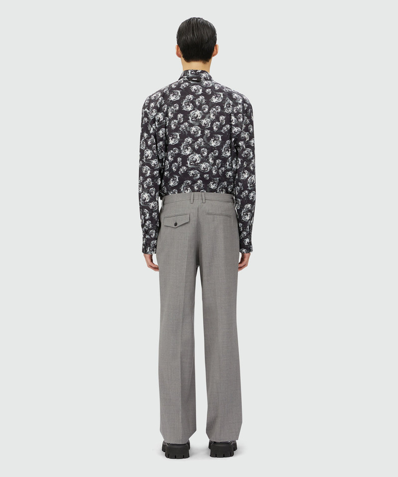 Grey virgin wool pants with pleats 3