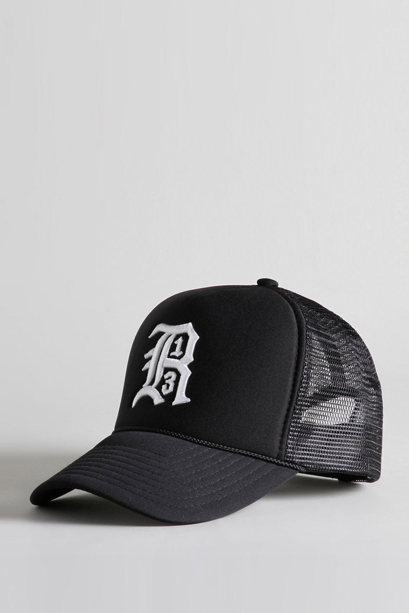 R13 TRUCKER HAT - BLACK - 1