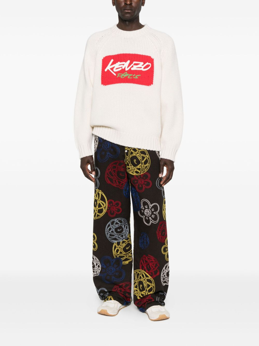 logo-print crew-neck sweater - 2