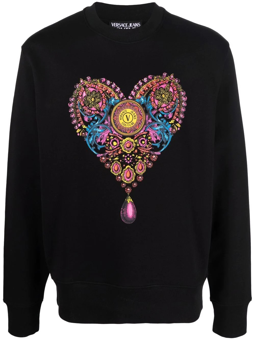 heart print sweatshirt - 1