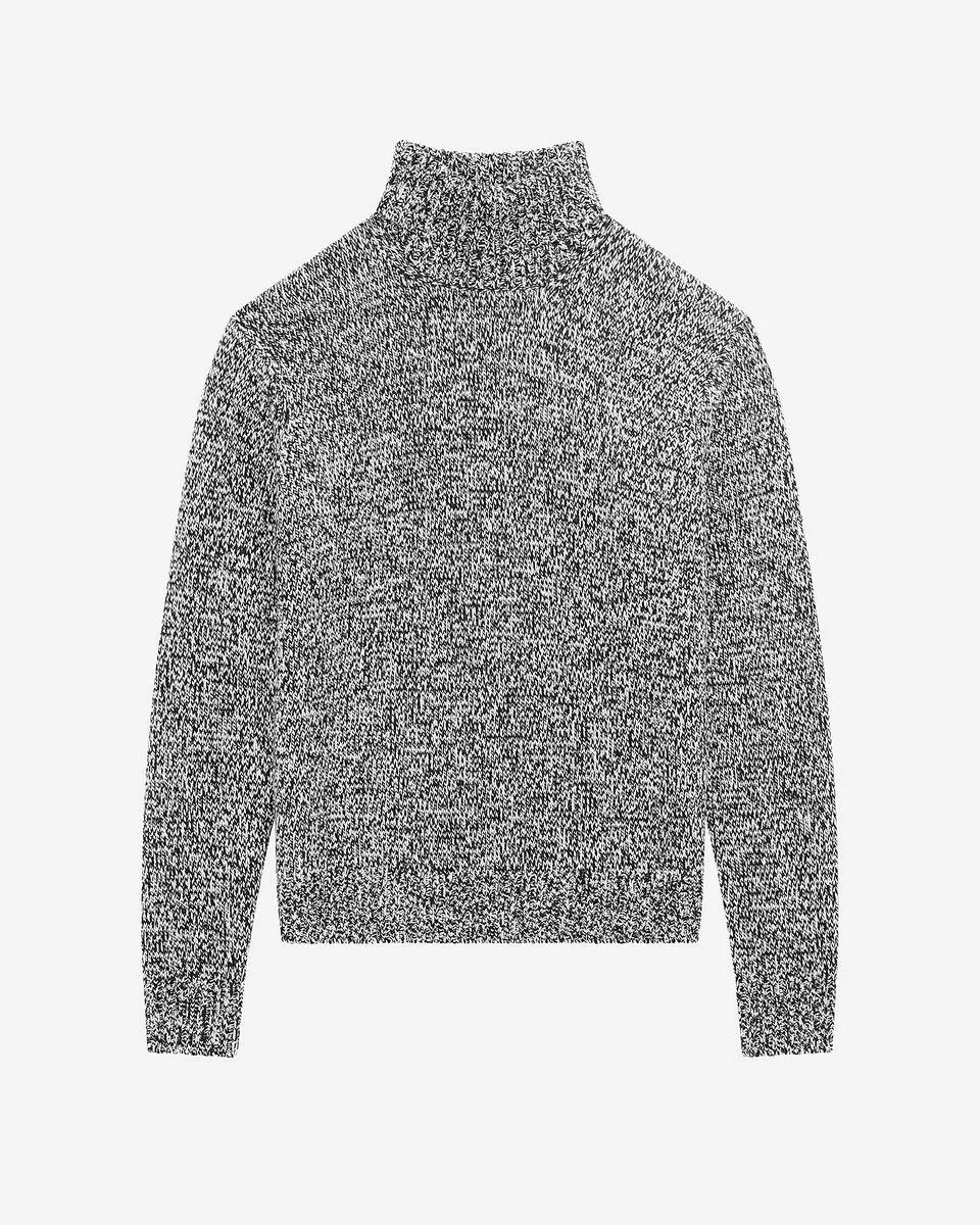 BLACK AND WHITE TURTLENECK SWEATER - 1