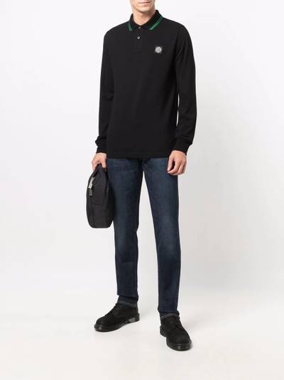 Stone Island logo-patch polo shirt outlook