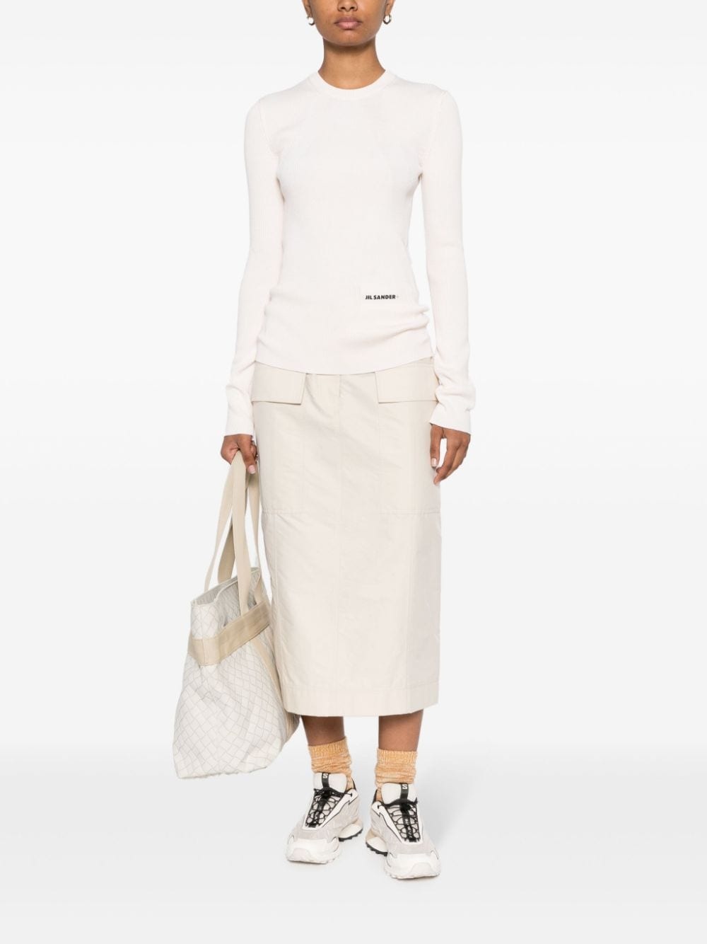 logo-patch ribbed-knit top - 2