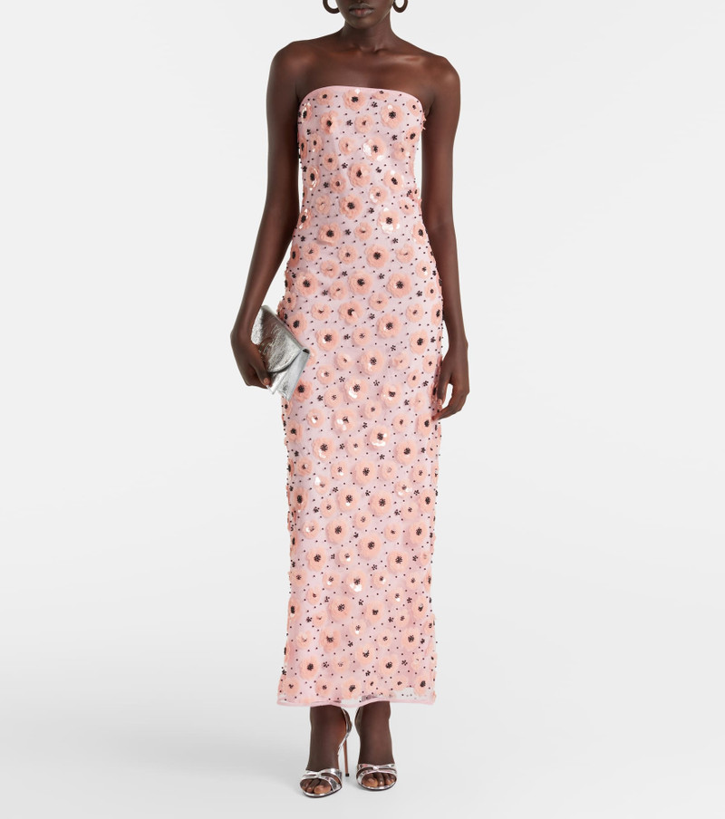 ROTATE Sequined strapless midi dress outlook