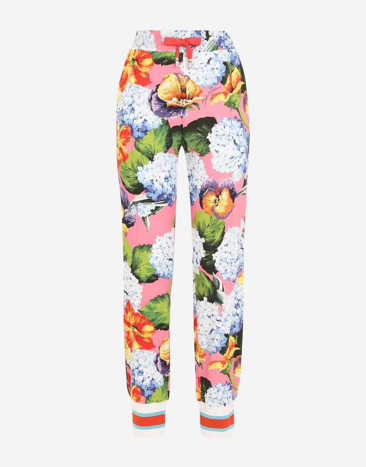 Hydrangea-print cady jogging pants - 3