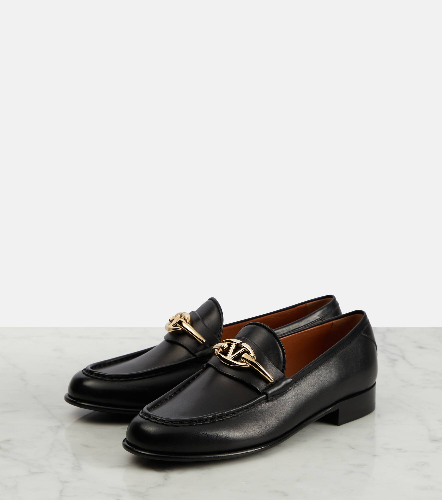 VLogo Signature leather loafers - 5