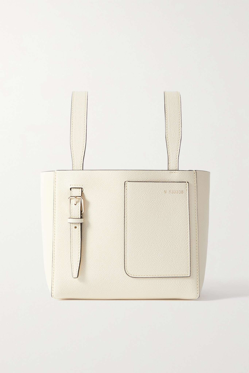 Secchiello mini textured-leather bucket bag - 1