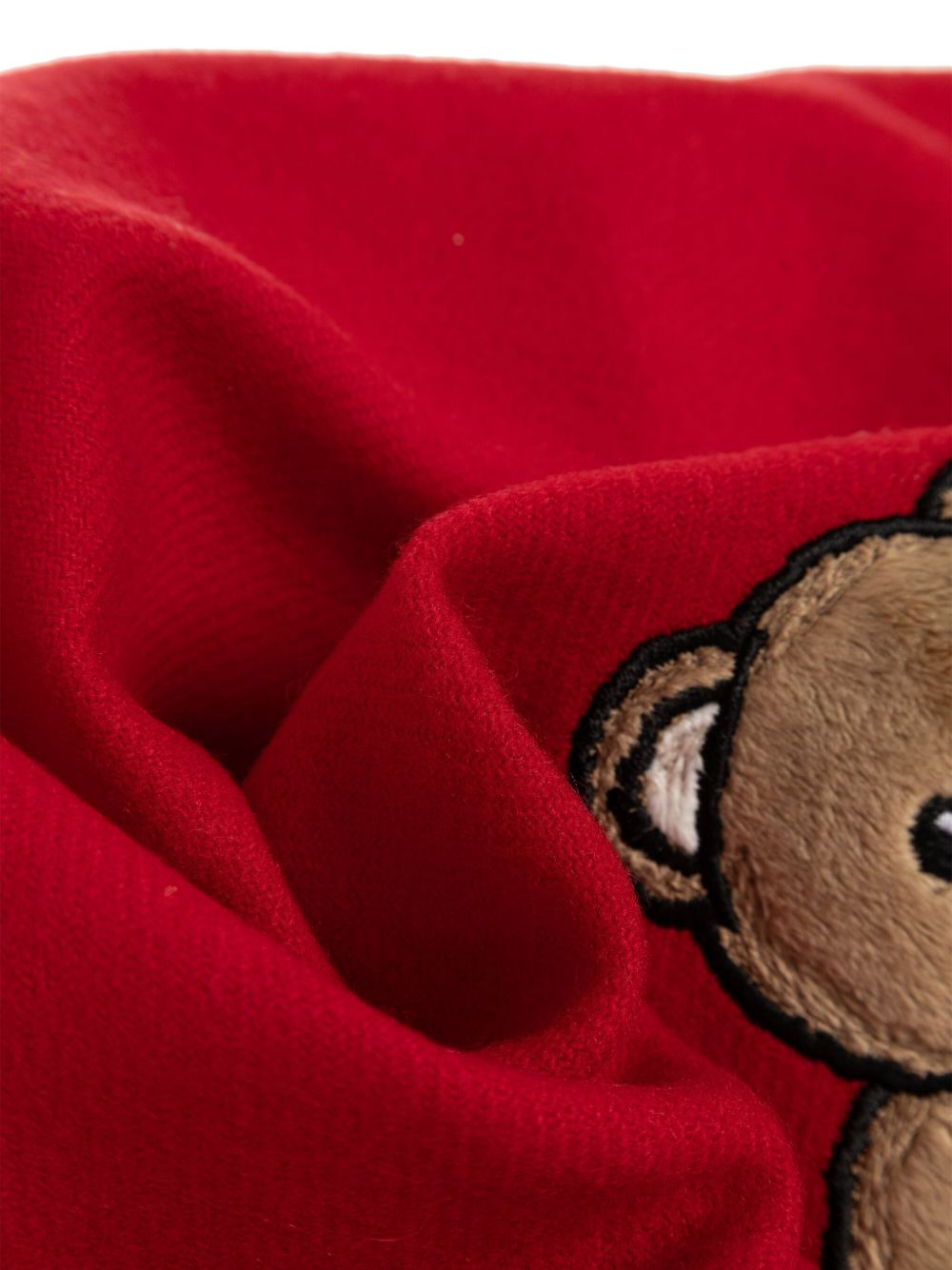 teddy bear-appliqué wool scarf - 3