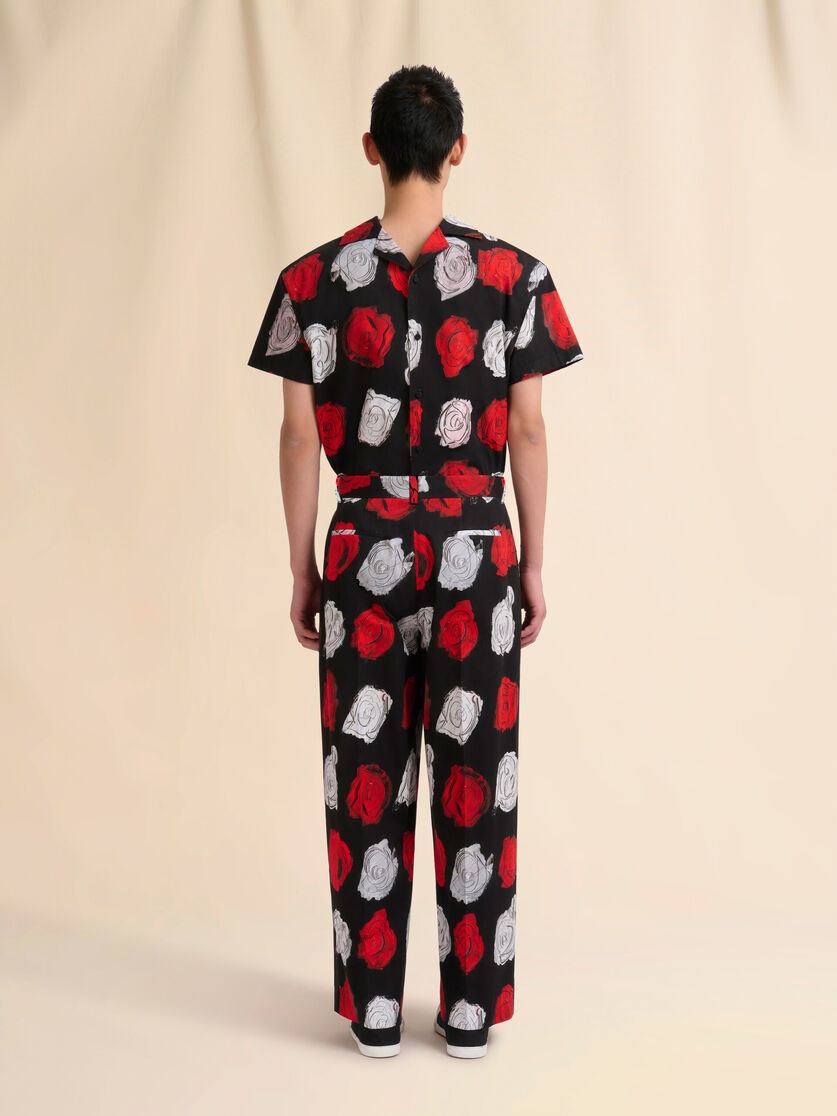 BLACK POPLIN TROUSERS WITH MERCURY PRINT - 3