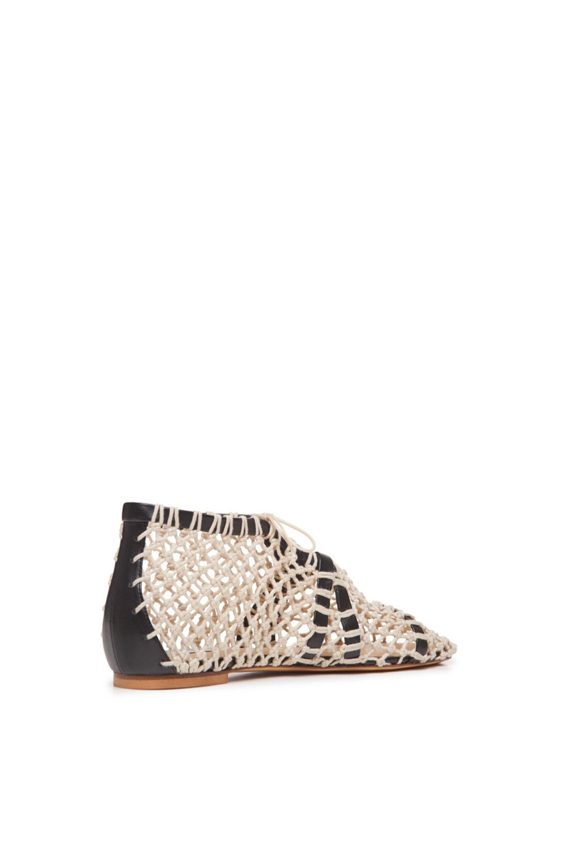 GABRIELA HEARST Sage Flat Shoe in Cream Crochet & Nappa Leather outlook