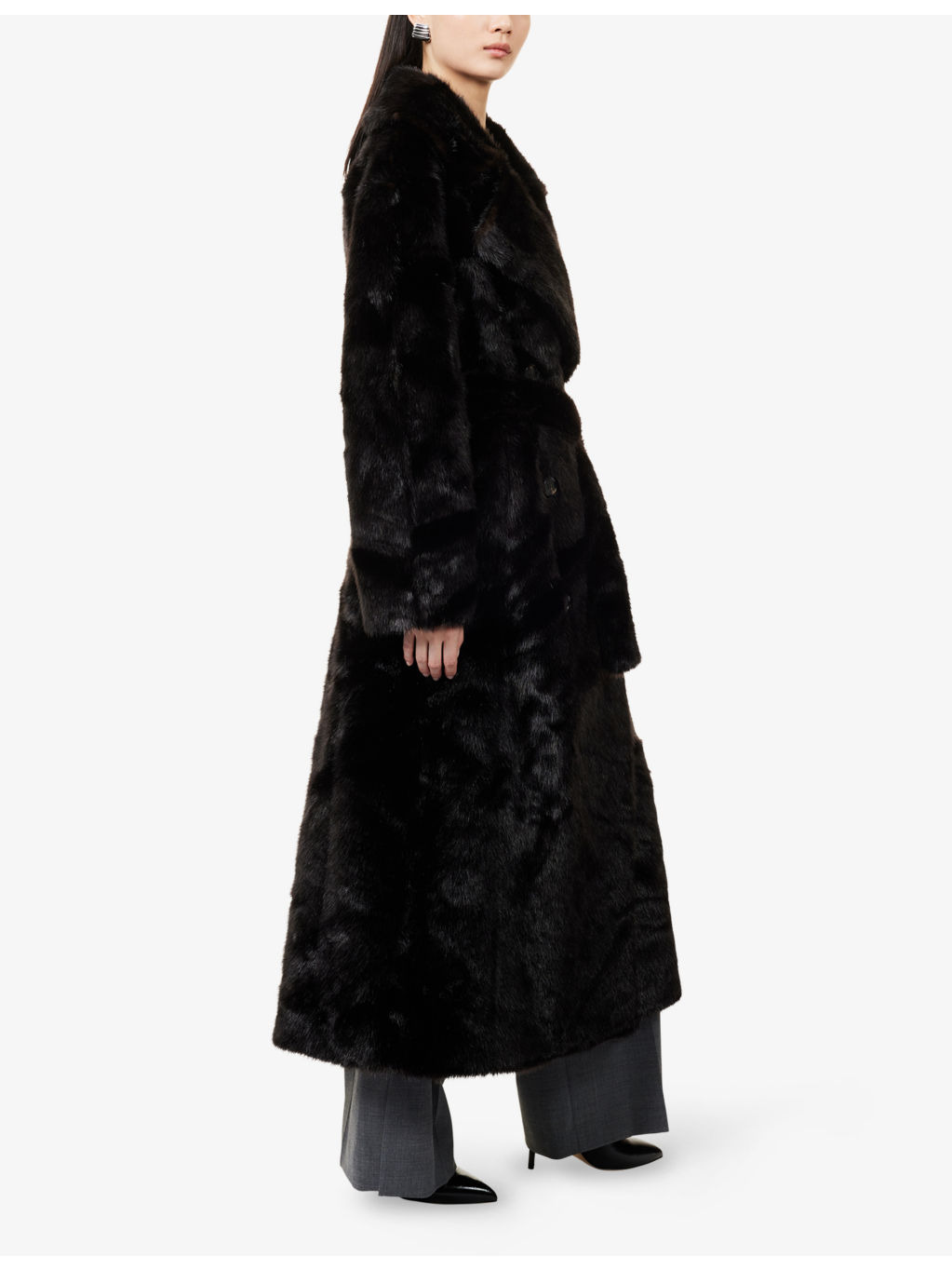 Joni Notched-Lapel Faux-Fur Coat - 3