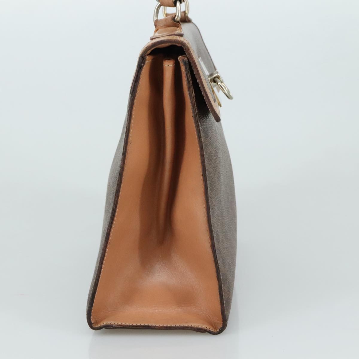 CELINE Macadam Canvas Hand Bag Pvc Leather Brown - 3