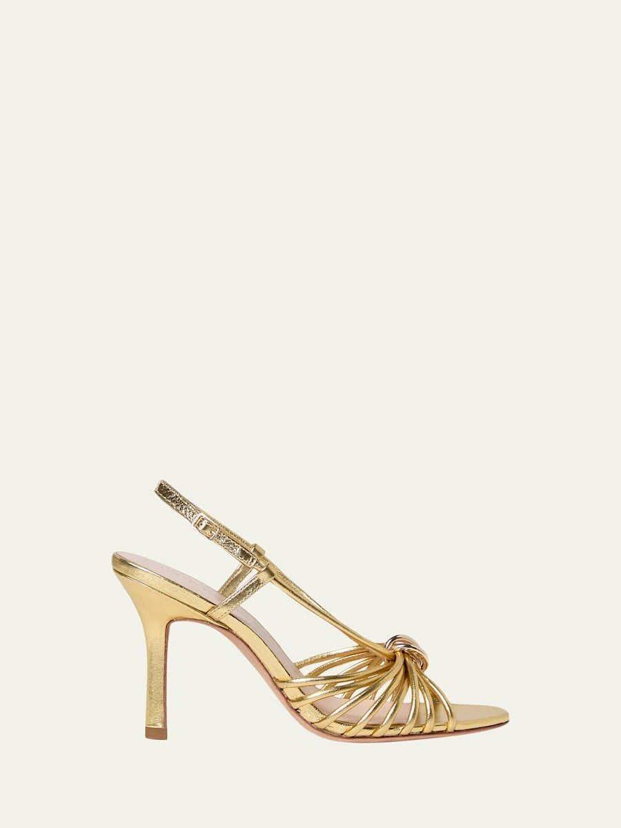 60mm Mareka Metallic Leather Sandals - 1