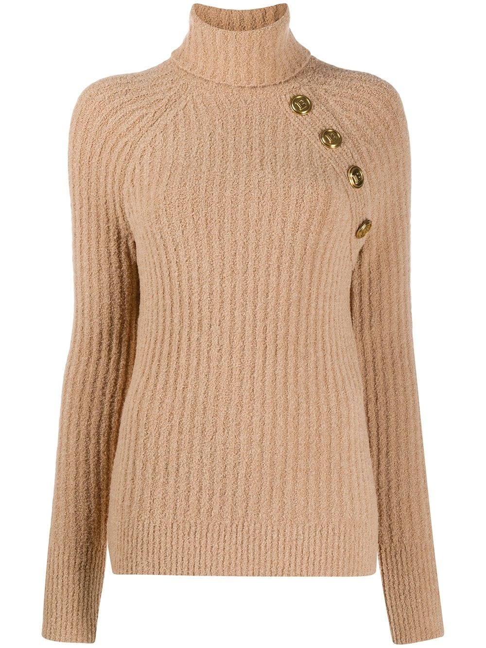 rib-knit rollneck jumper - 1