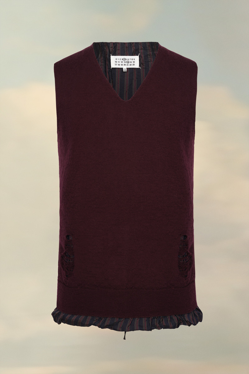 Distressed Sleeveless Sweater 1