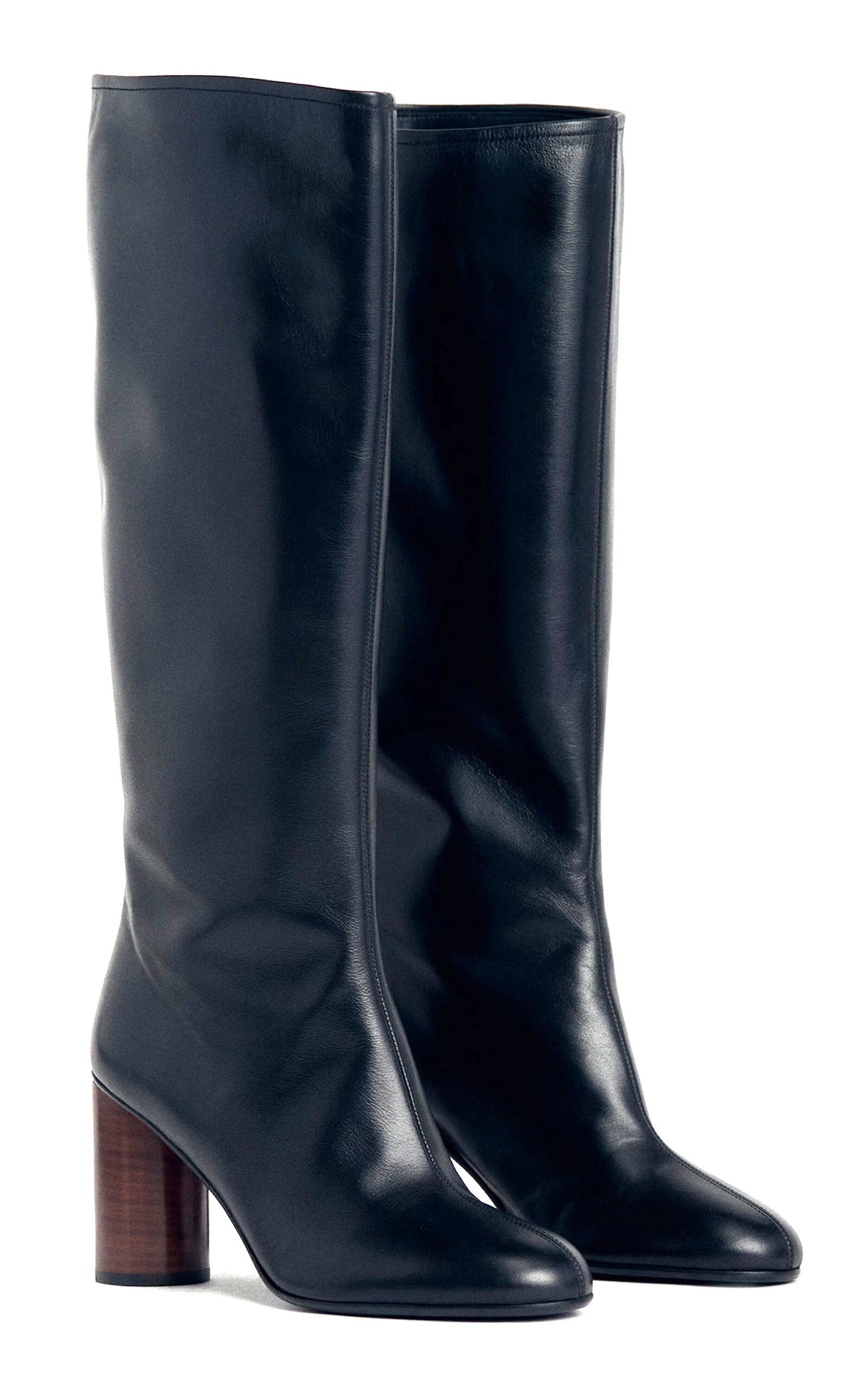 Leather Knee Boots black - 5