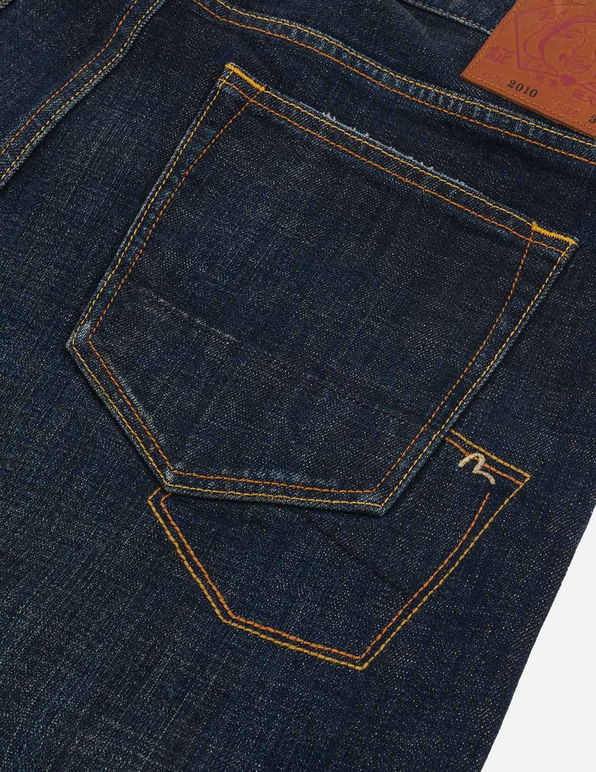 Multi-pocket Dark-toned Washed Slim Fit Jeans #2010 - 5