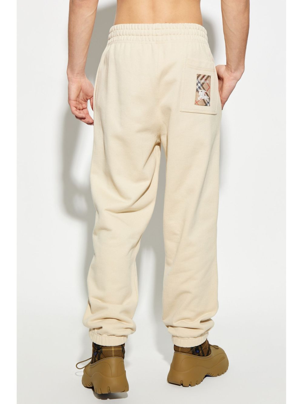 Check Label cotton track pants - 4