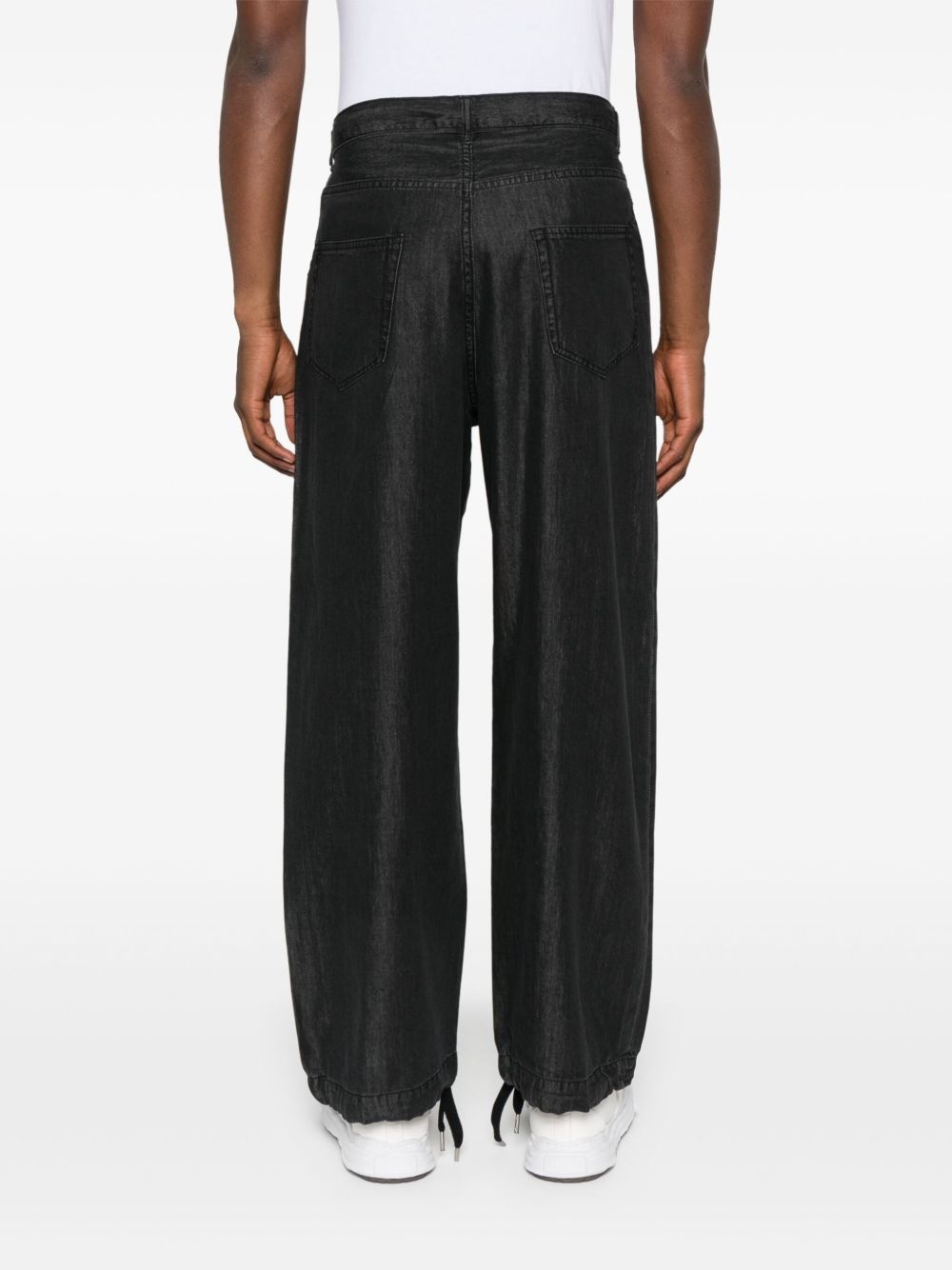 drawstring-hem jeans - 4