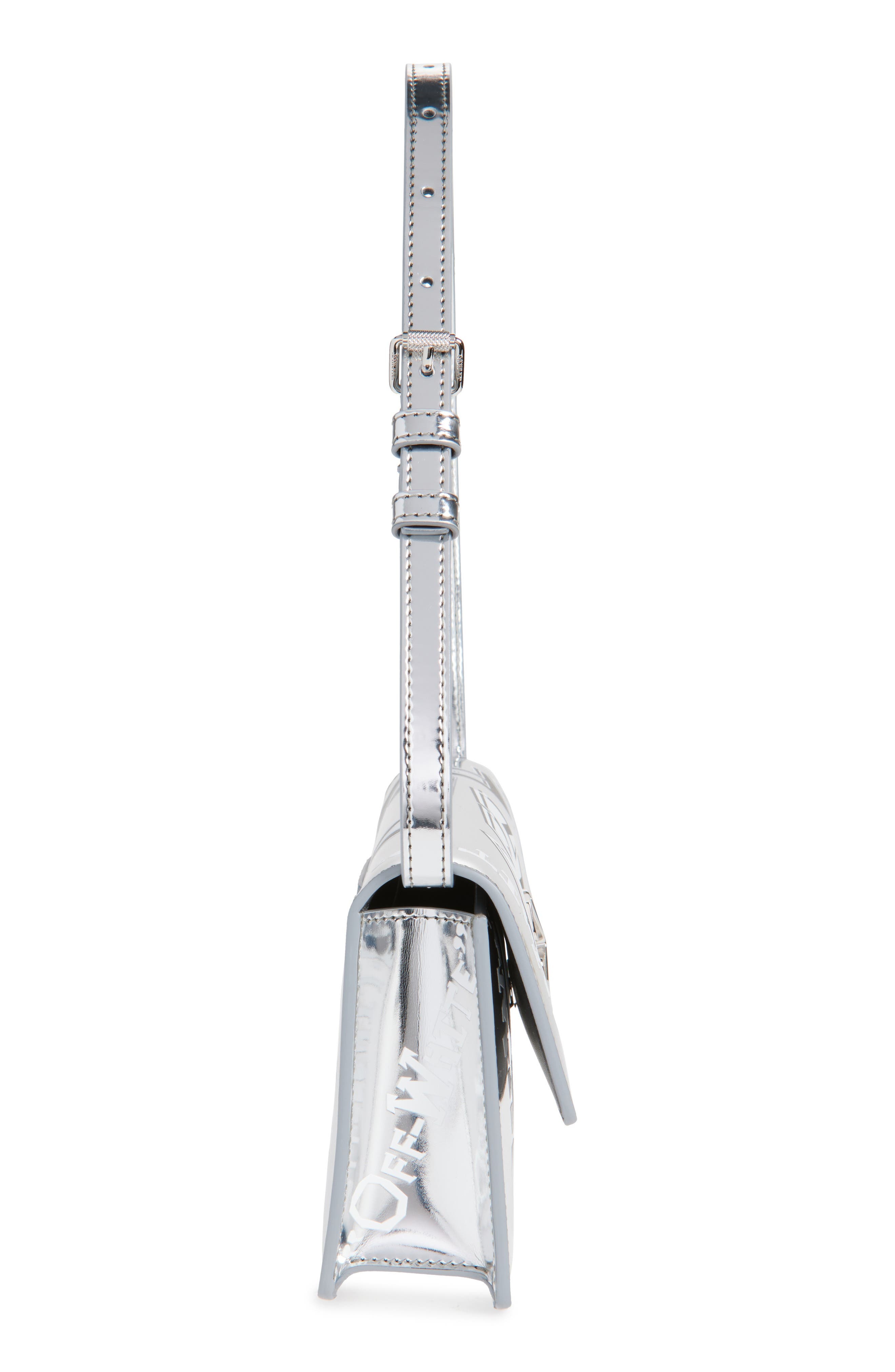 Off-White Jitney 1.0 Logo Shoulder Bag in Silver - 6